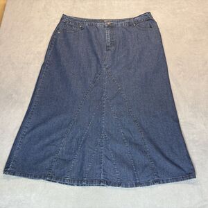 Cato Womens Denim Skirt Size 18W Long Modest No Split Blue